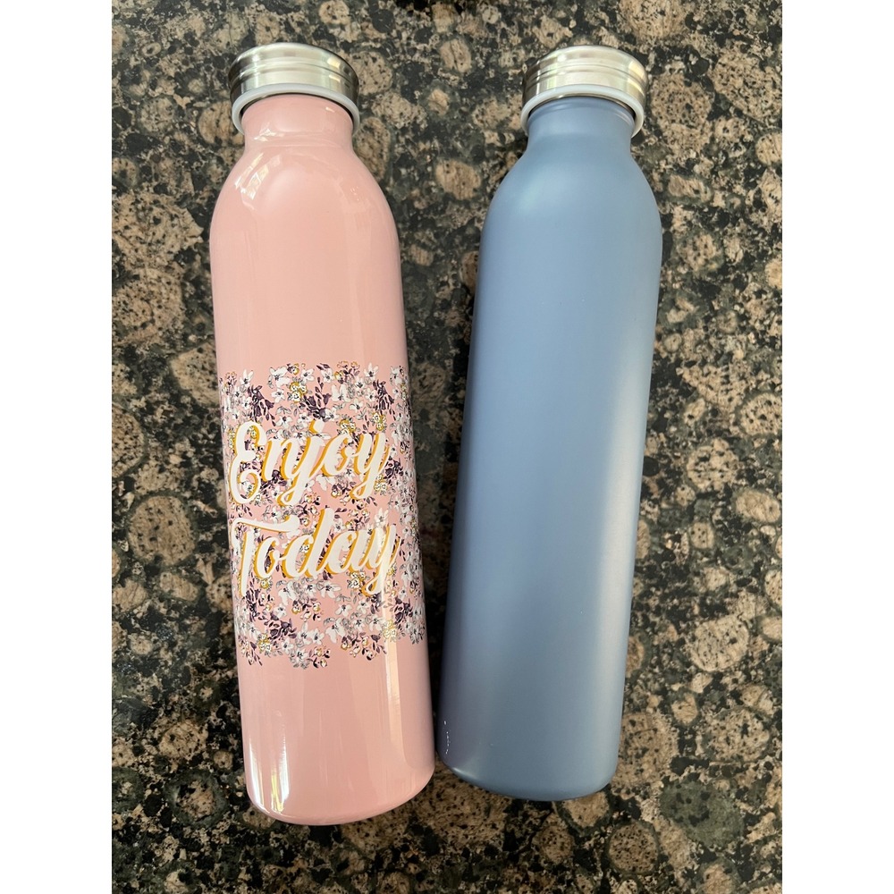 Target Stainless Steel Water Bottle 20oz Set Pink Floral Blue Matte 200 00 1678